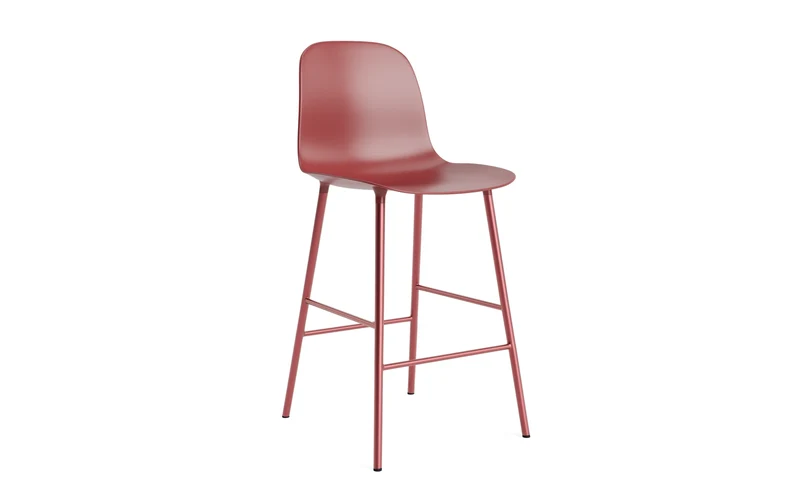 Form Barstuhl 65 cm Stahl/ Rot