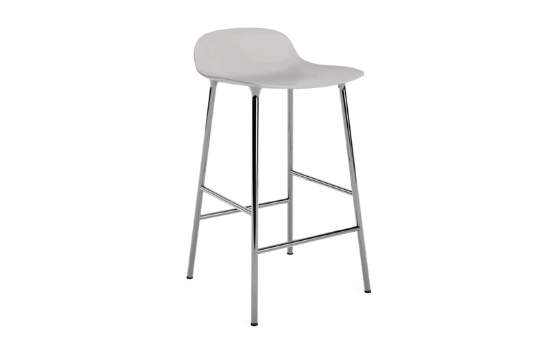 Form Barstuhl 65 cm Warmes Grau/Chrom