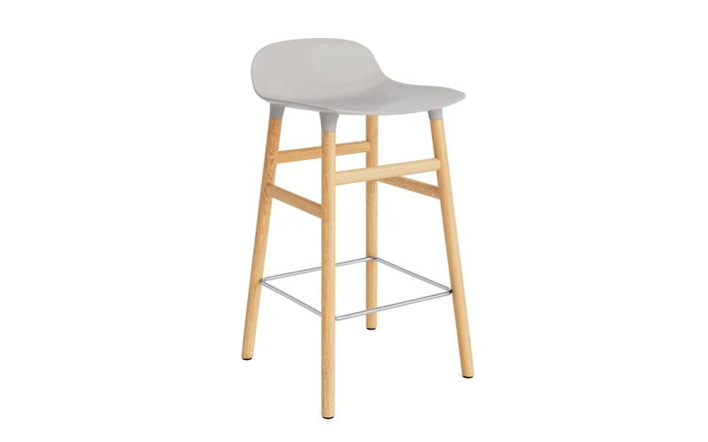 Form Barstuhl 65 cm warmes grau/Eiche