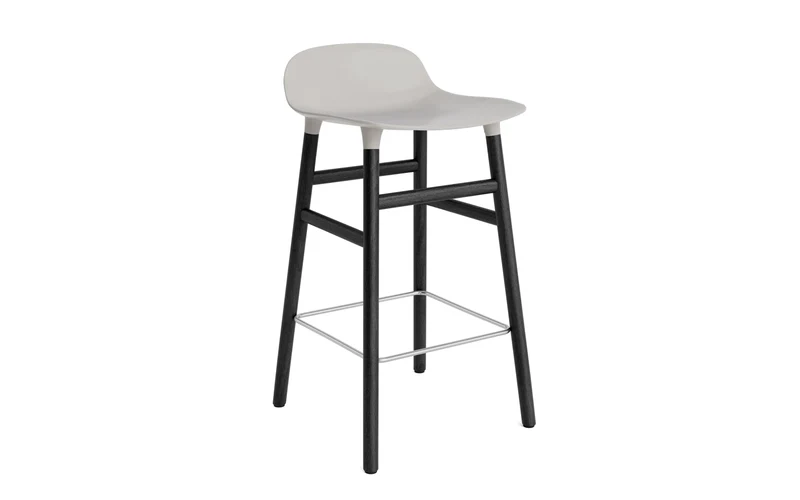 Form Barstuhl 65 cm warmes grau/schwarz
