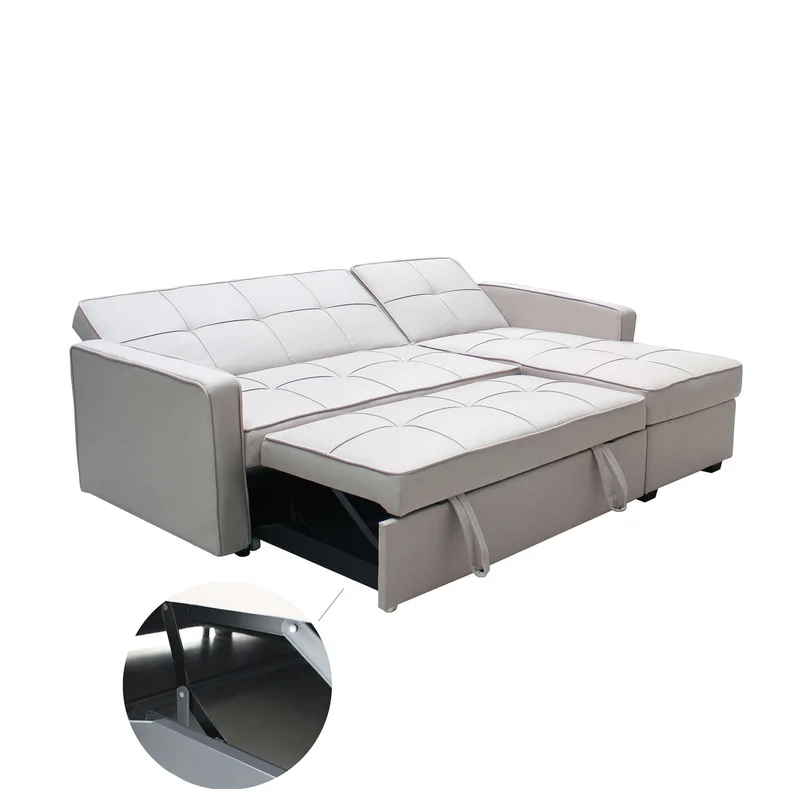 Divano Letto con penisola in Tessuto cm 210x164x89 - RANDAL