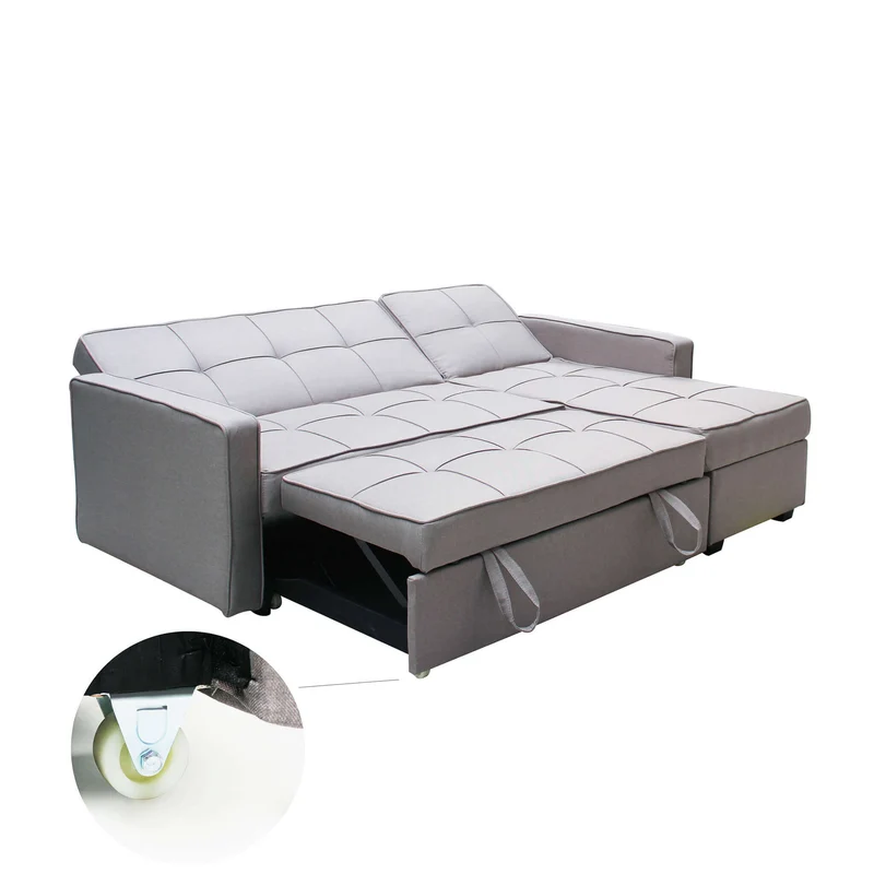 Divano Letto con penisola in Tessuto cm 210x164x89 - RANDAL