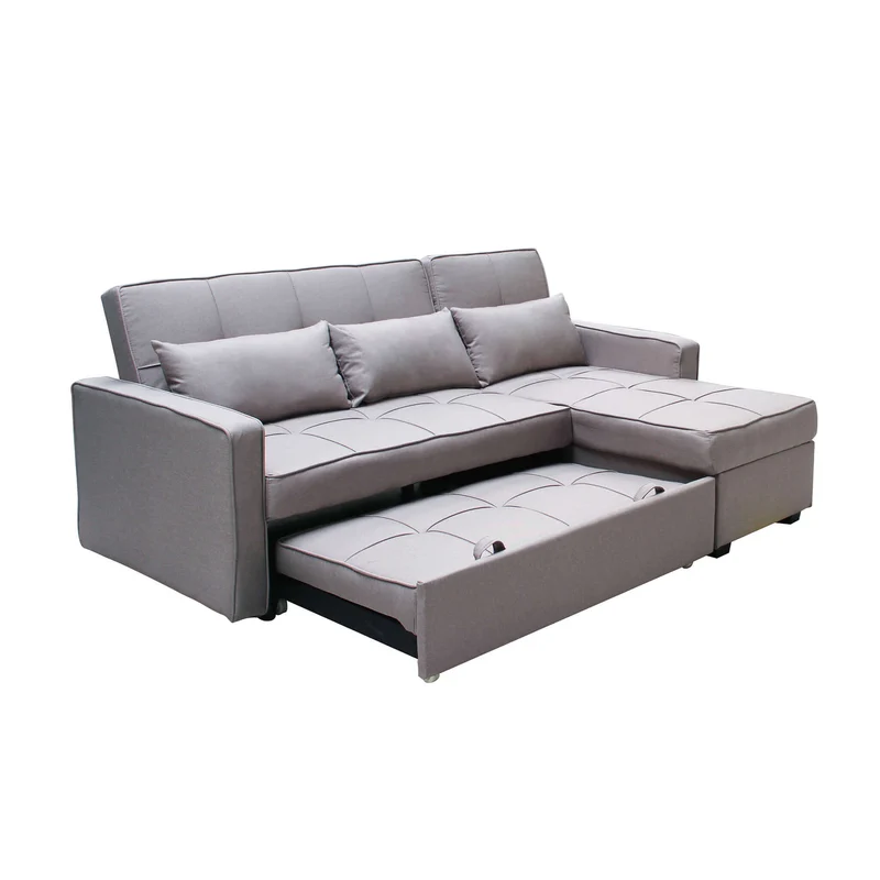 Divano Letto con penisola in Tessuto cm 210x164x89 - RANDAL