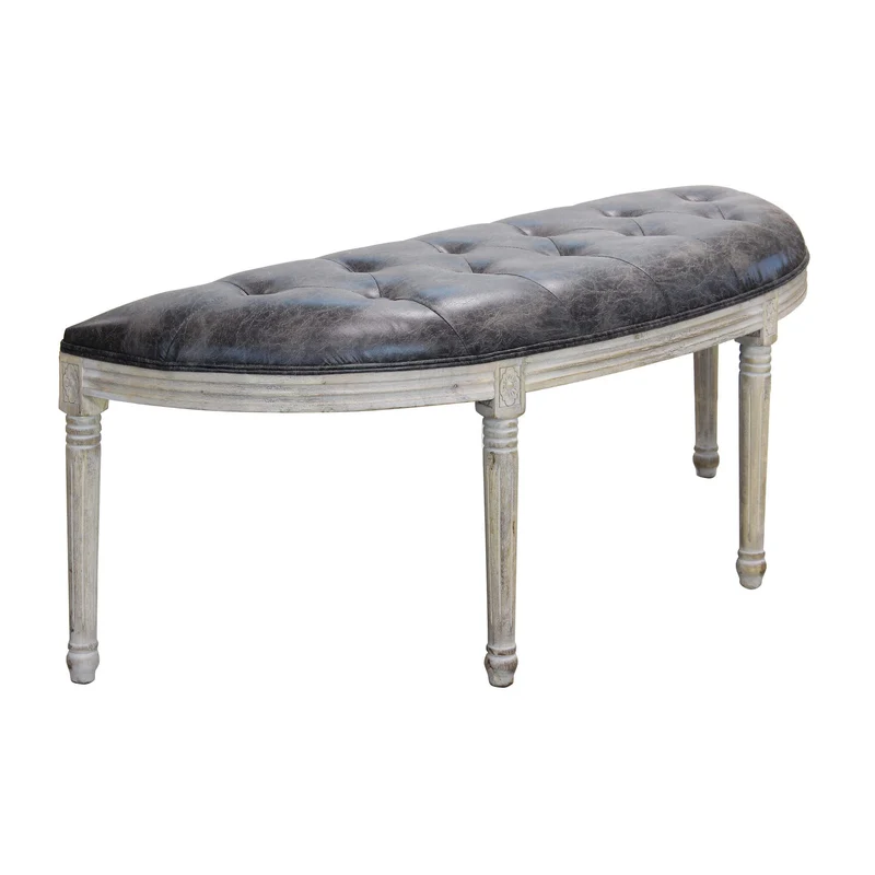 Panca vintage in ecopelle Fondoletto in Legno cm 125x45x48 - LISA