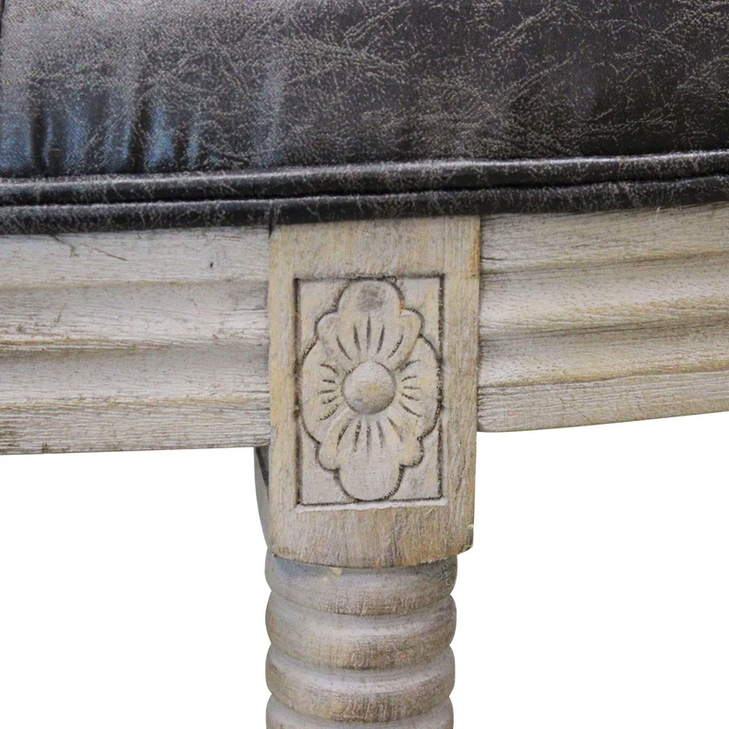 Panca vintage in ecopelle Fondoletto in Legno cm 125x45x48 - LISA