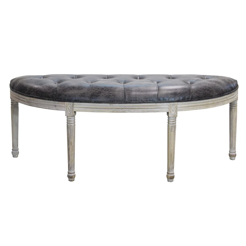 Panca vintage in ecopelle Fondoletto in Legno cm 125x45x48 - LISA