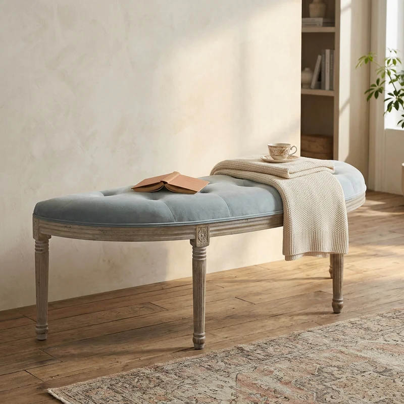Panca vintage in ecopelle Fondoletto in Legno cm 125x45x48 - LISA