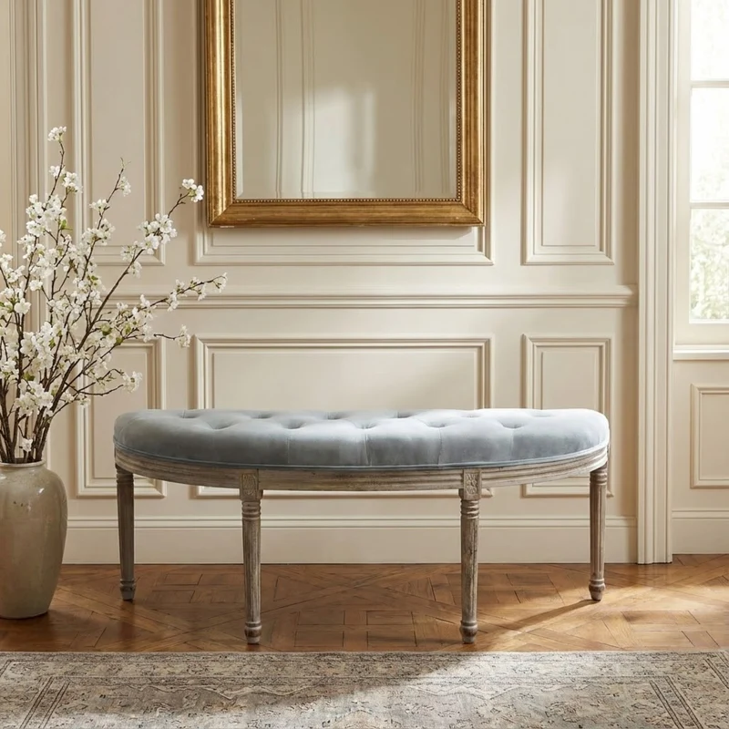 Panca vintage in ecopelle Fondoletto in Legno cm 125x45x48 - LISA