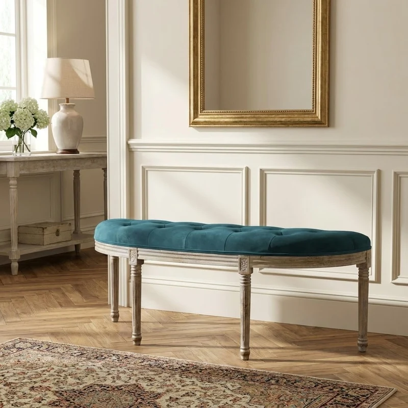 Panca vintage in ecopelle Fondoletto in Legno cm 125x45x48 - LISA