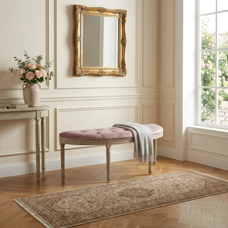 Panca vintage in ecopelle Fondoletto in Legno cm 125x45x48 - LISA