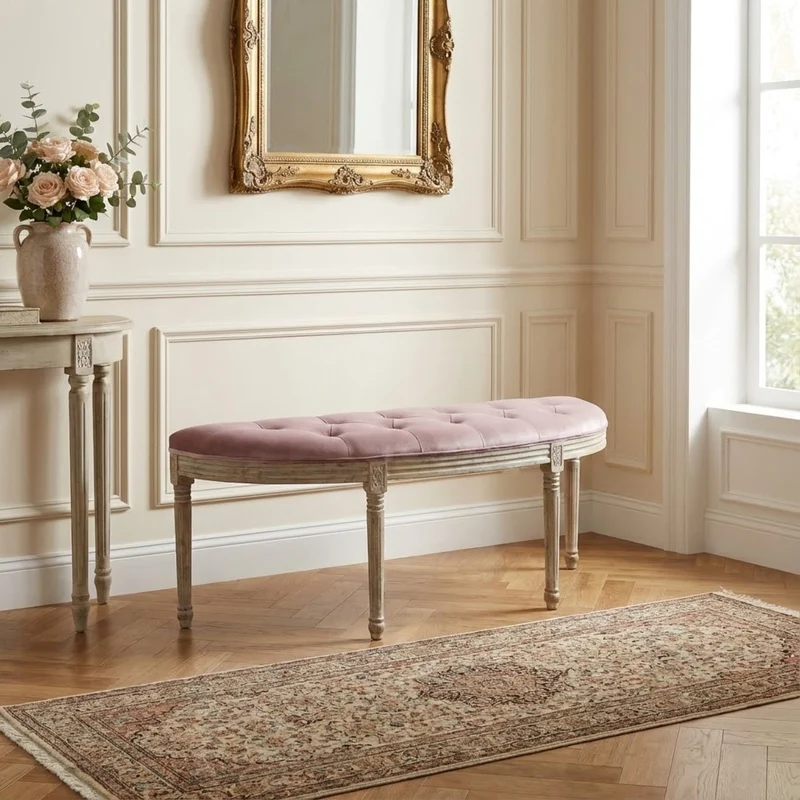Panca vintage in ecopelle Fondoletto in Legno cm 125x45x48 - LISA