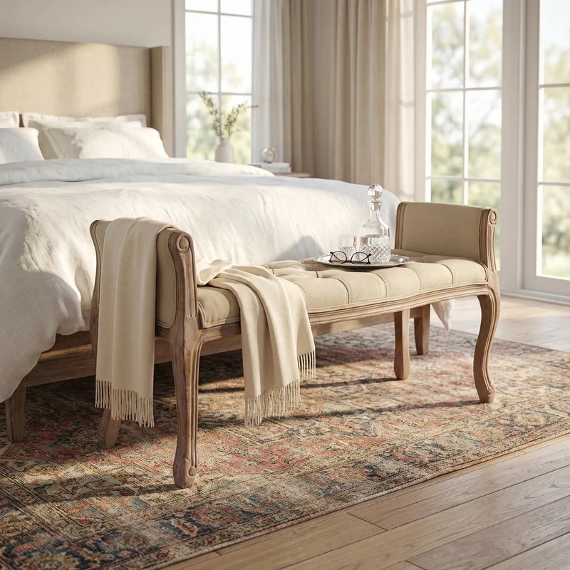 Panca vintage FondoLetto in Legno cm 113x48x60 - LAKE