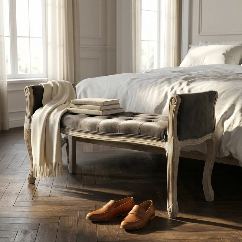 Panca vintage FondoLetto in Legno cm 113x48x60 - LAKE