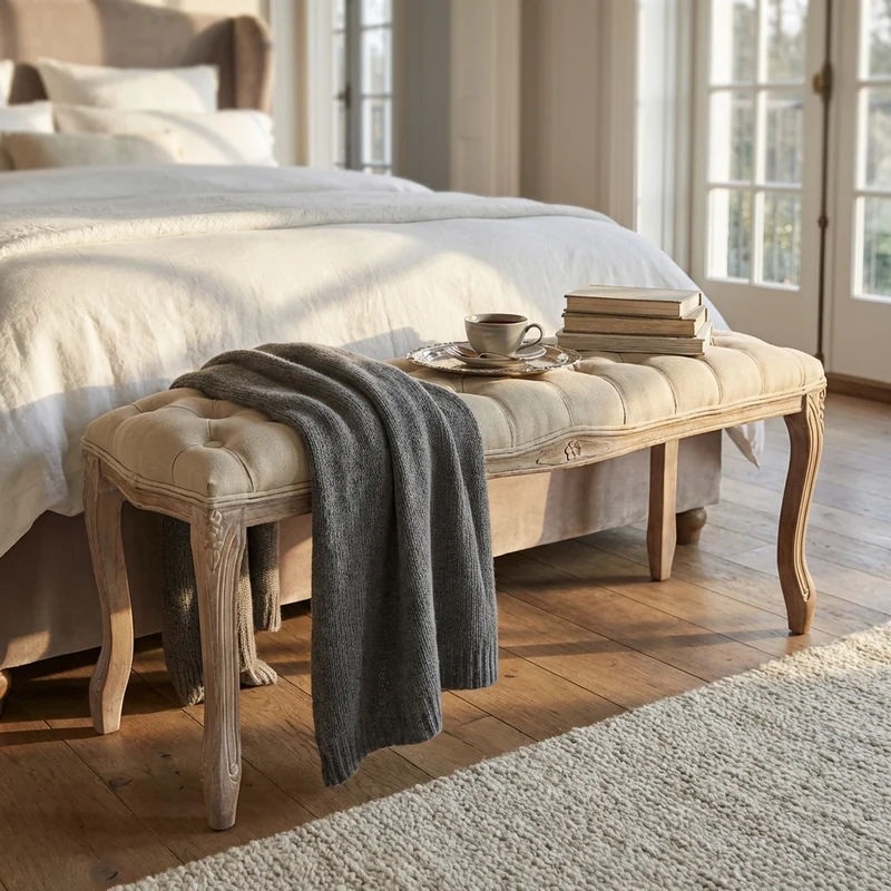 Panca vintage in ecopelle Fondoletto in Legno cm 110x36x47 - DAVEY