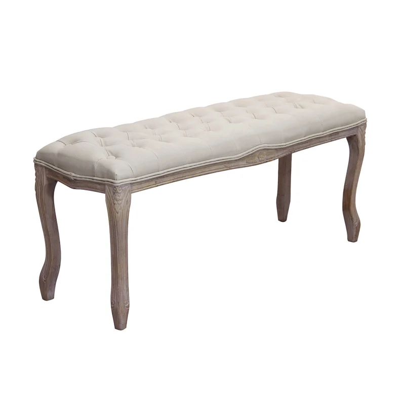 Panca vintage in ecopelle Fondoletto in Legno cm 110x36x47 - DAVEY