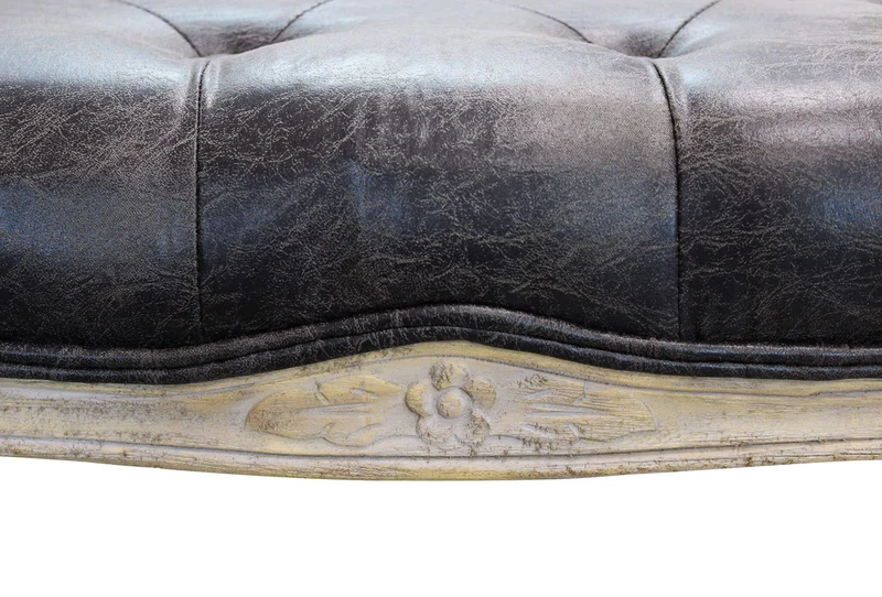 Panca vintage in ecopelle Fondoletto in Legno cm 110x36x47 - DAVEY