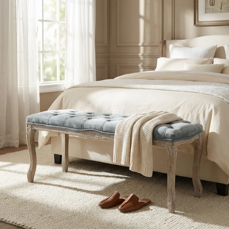Panca vintage in ecopelle Fondoletto in Legno cm 110x36x47 - DAVEY