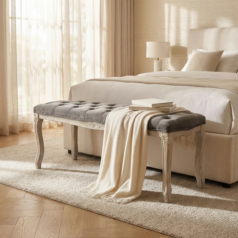 Panca vintage in ecopelle Fondoletto in Legno cm 110x36x47 - DAVEY