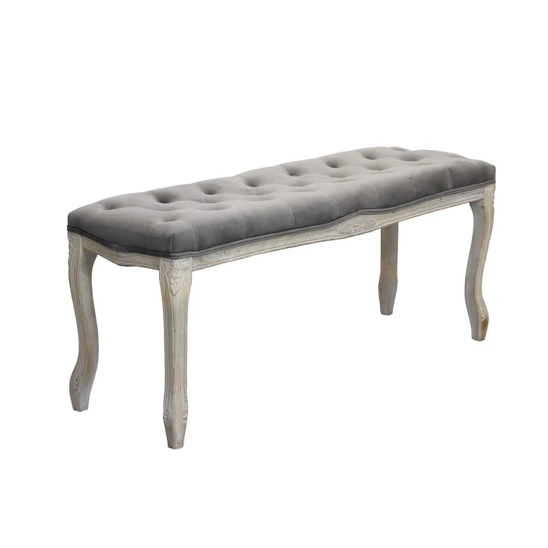 Panca vintage in ecopelle Fondoletto in Legno cm 110x36x47 - DAVEY