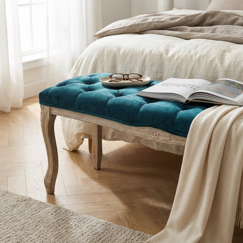 Panca vintage in ecopelle Fondoletto in Legno cm 110x36x47 - DAVEY