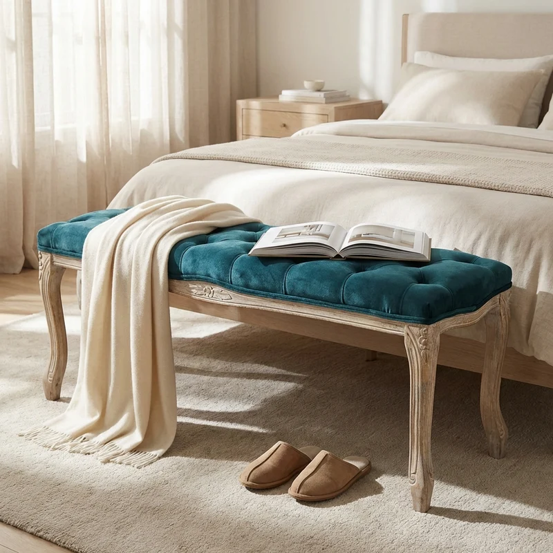 Panca vintage in ecopelle Fondoletto in Legno cm 110x36x47 - DAVEY
