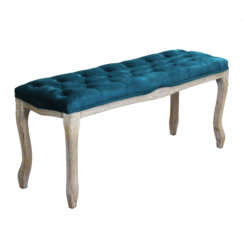Panca vintage in ecopelle Fondoletto in Legno cm 110x36x47 - DAVEY