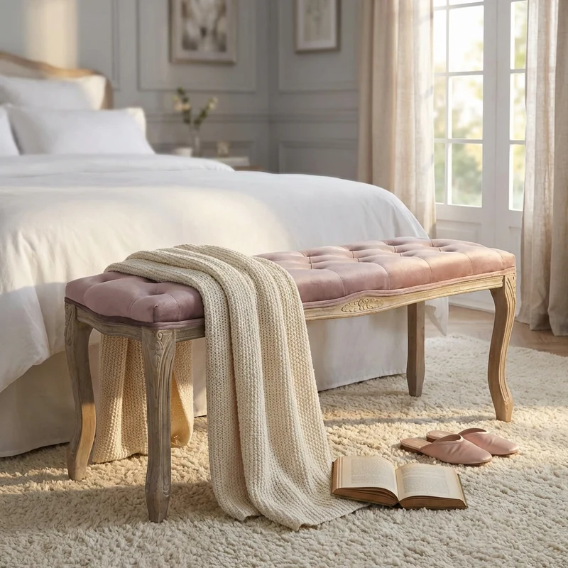 Panca vintage in ecopelle Fondoletto in Legno cm 110x36x47 - DAVEY