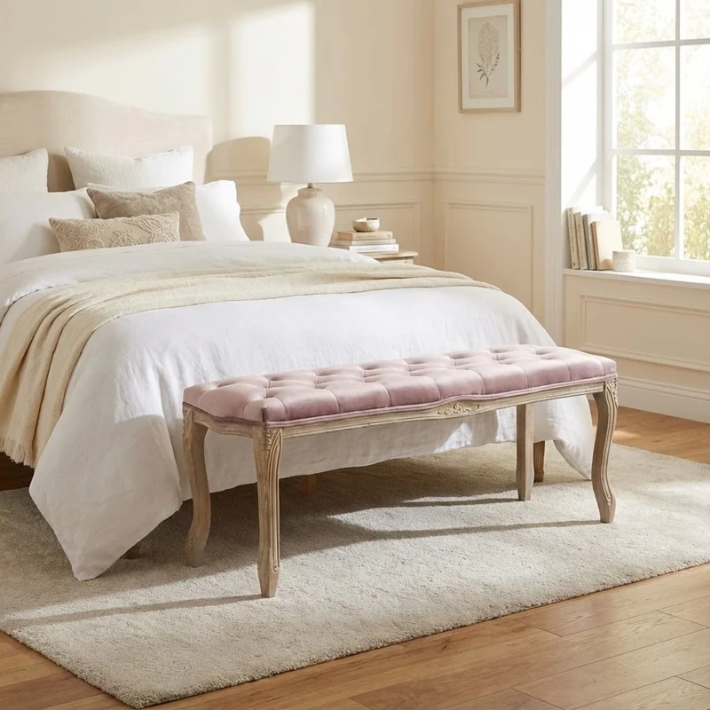 Panca vintage in ecopelle Fondoletto in Legno cm 110x36x47 - DAVEY