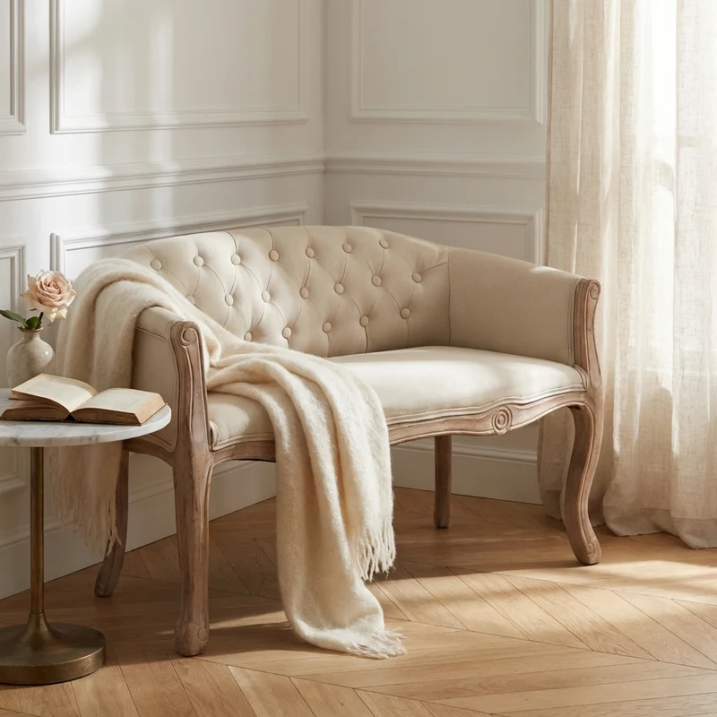Divano vintage in Legno cm 107x61x70 - KULU
