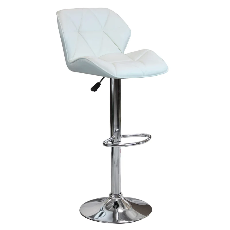 Sgabello Moderno per Sala da Pranzo in Ecopelle Metallo cm 48x44x106 - PETER