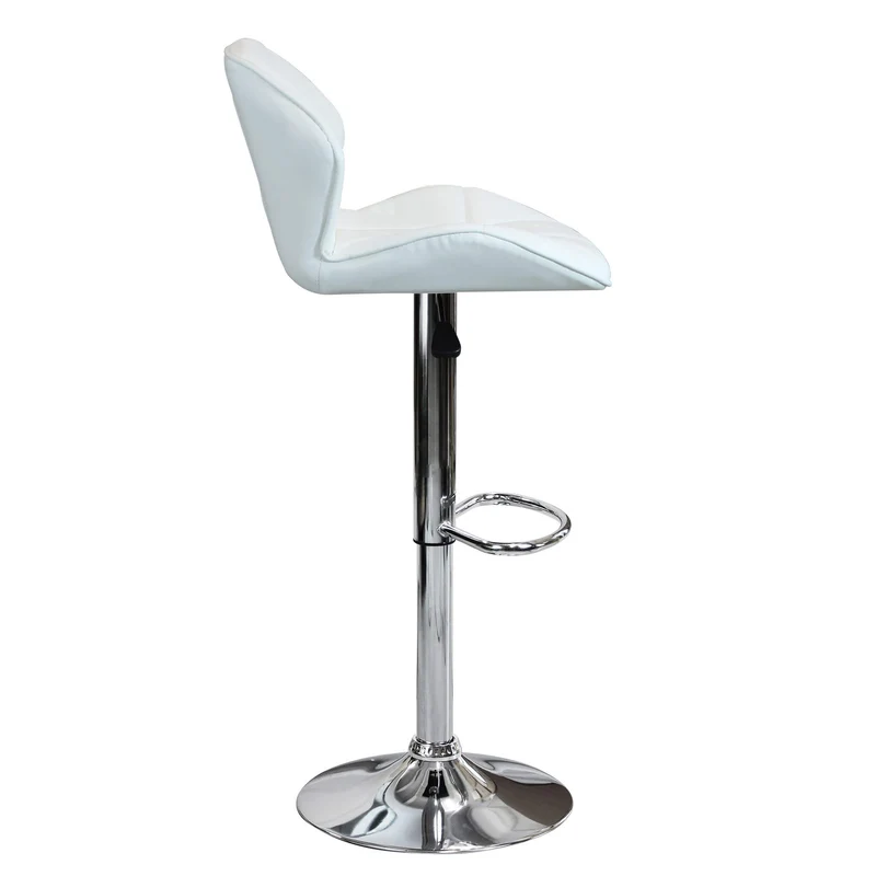 Sgabello Moderno per Sala da Pranzo in Ecopelle Metallo cm 48x44x106 - PETER