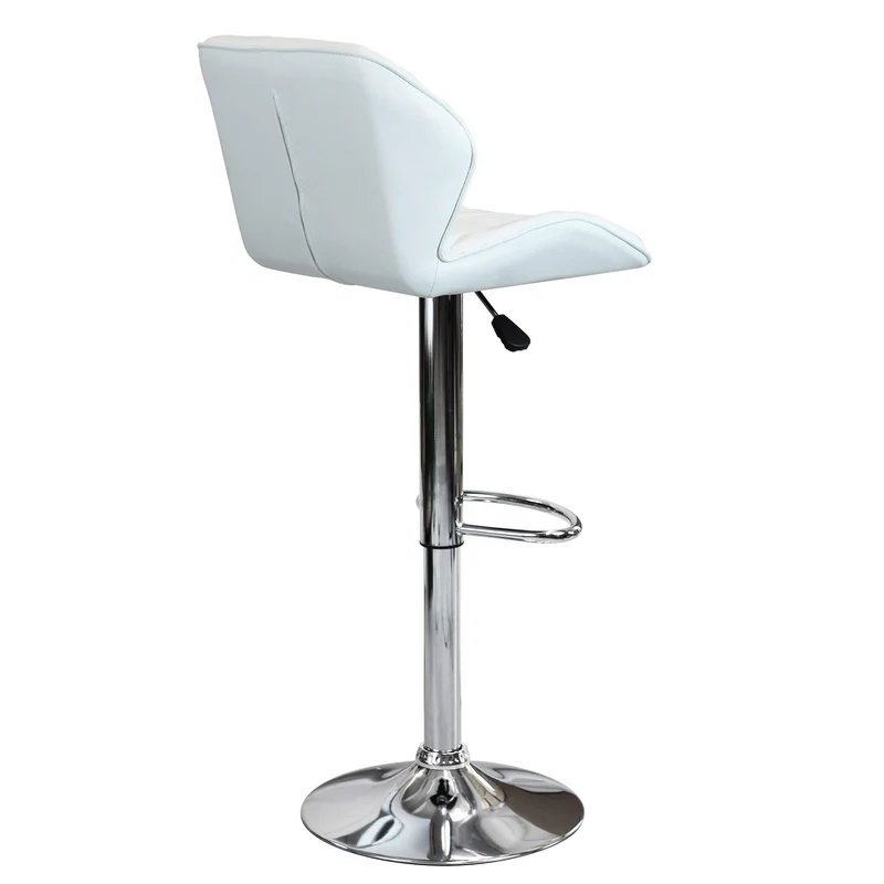 Sgabello Moderno per Sala da Pranzo in Ecopelle Metallo cm 48x44x106 - PETER