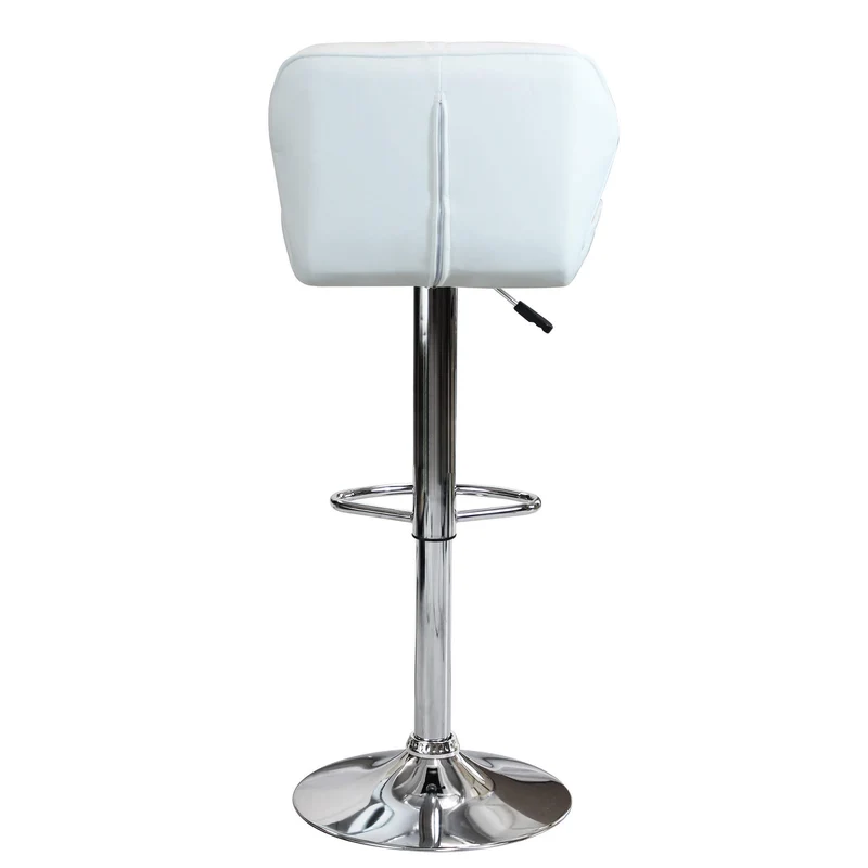 Sgabello Moderno per Sala da Pranzo in Ecopelle Metallo cm 48x44x106 - PETER