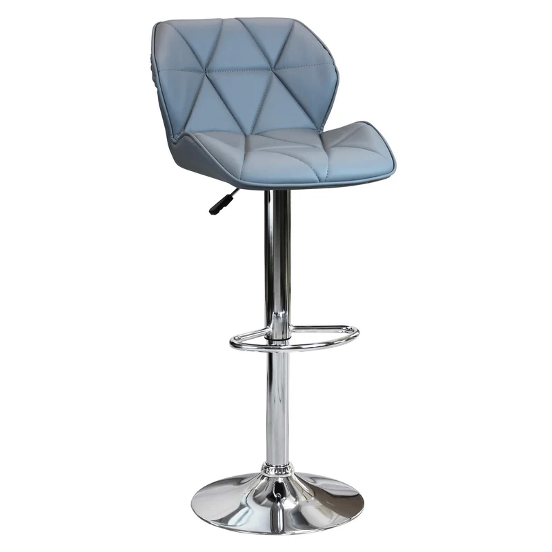 Sgabello Moderno per Sala da Pranzo in Ecopelle Metallo cm 48x44x106 - PETER