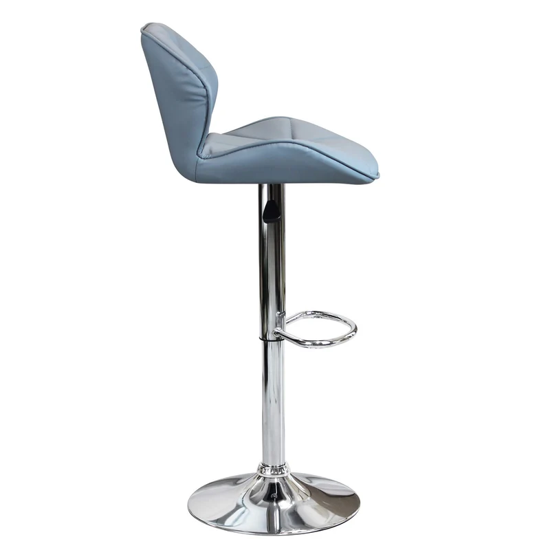 Sgabello Moderno per Sala da Pranzo in Ecopelle Metallo cm 48x44x106 - PETER