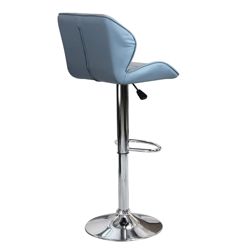 Sgabello Moderno per Sala da Pranzo in Ecopelle Metallo cm 48x44x106 - PETER