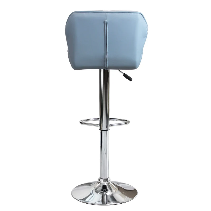 Sgabello Moderno per Sala da Pranzo in Ecopelle Metallo cm 48x44x106 - PETER