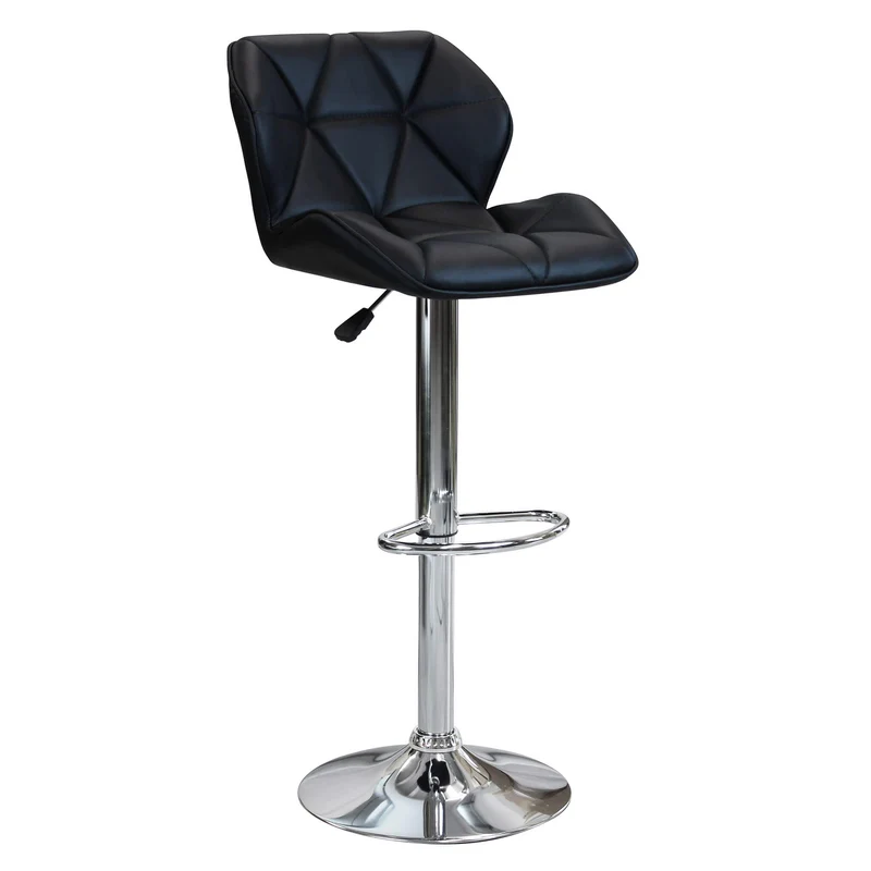 Sgabello Moderno per Sala da Pranzo in Ecopelle Metallo cm 48x44x106 - PETER