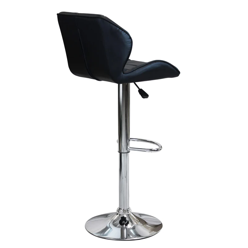 Sgabello Moderno per Sala da Pranzo in Ecopelle Metallo cm 48x44x106 - PETER