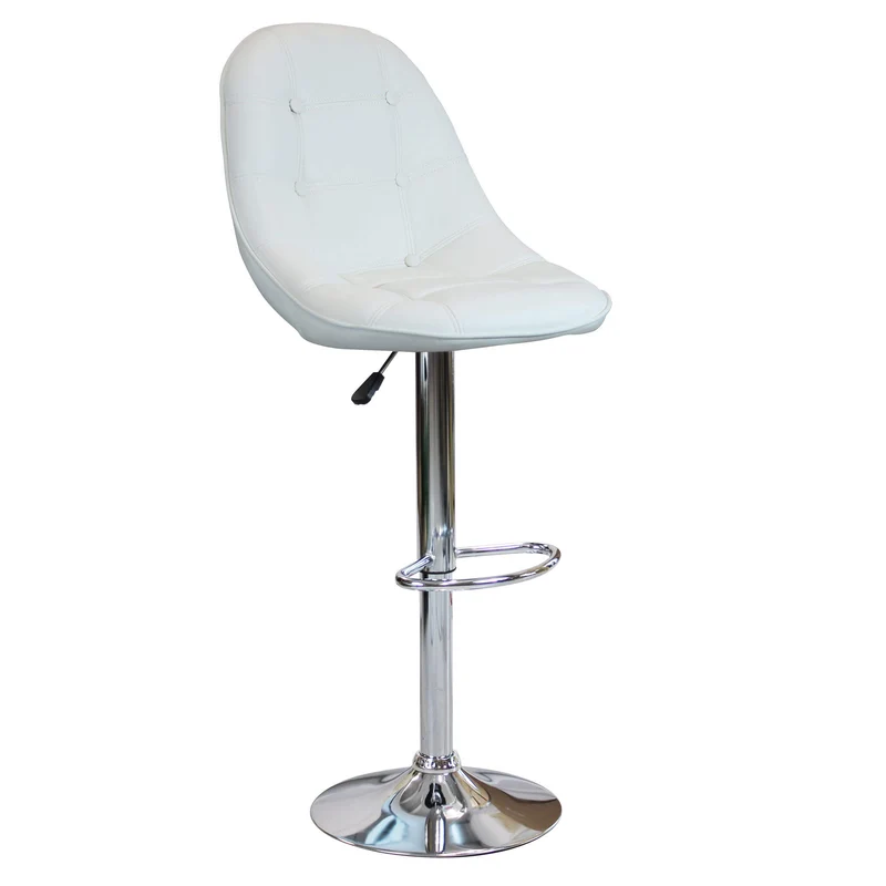 Sgabello Moderno per Sala da Pranzo in Ecopelle Metallo cm 59x55x116 - SHAW