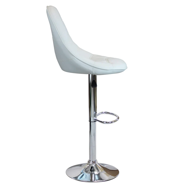 Sgabello Moderno per Sala da Pranzo in Ecopelle Metallo cm 59x55x116 - SHAW