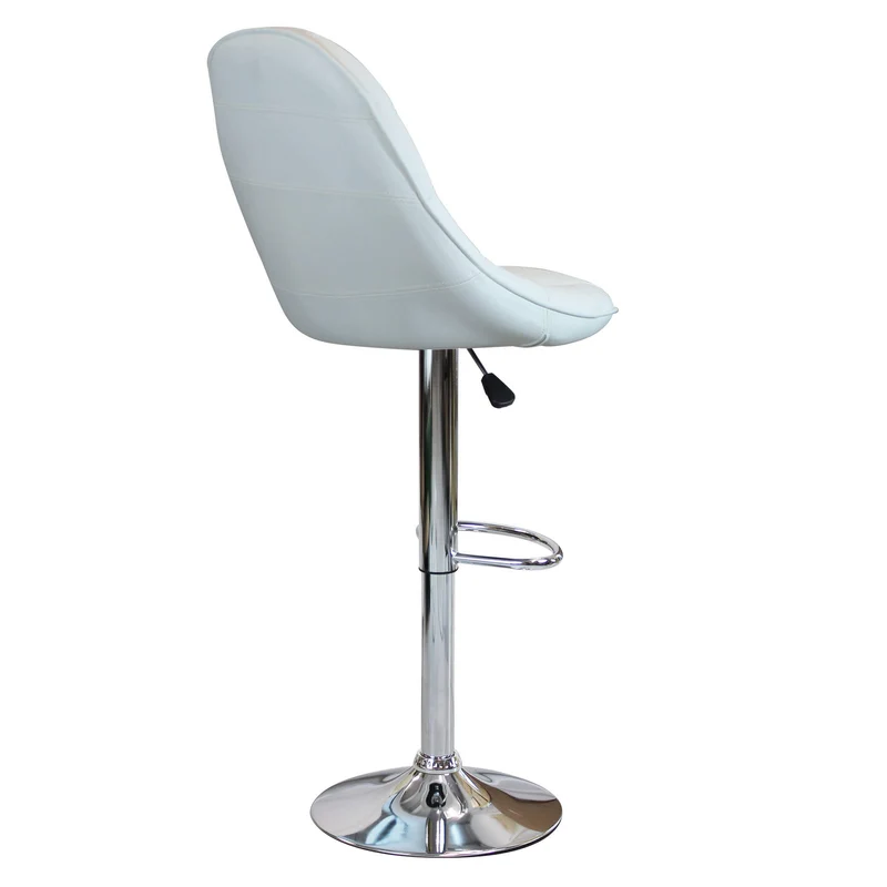 Sgabello Moderno per Sala da Pranzo in Ecopelle Metallo cm 59x55x116 - SHAW
