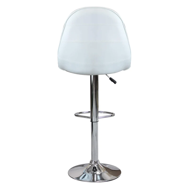 Sgabello Moderno per Sala da Pranzo in Ecopelle Metallo cm 59x55x116 - SHAW