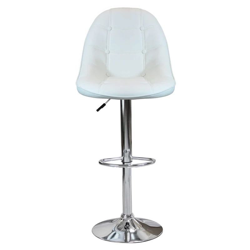 Sgabello Moderno per Sala da Pranzo in Ecopelle Metallo cm 59x55x116 - SHAW