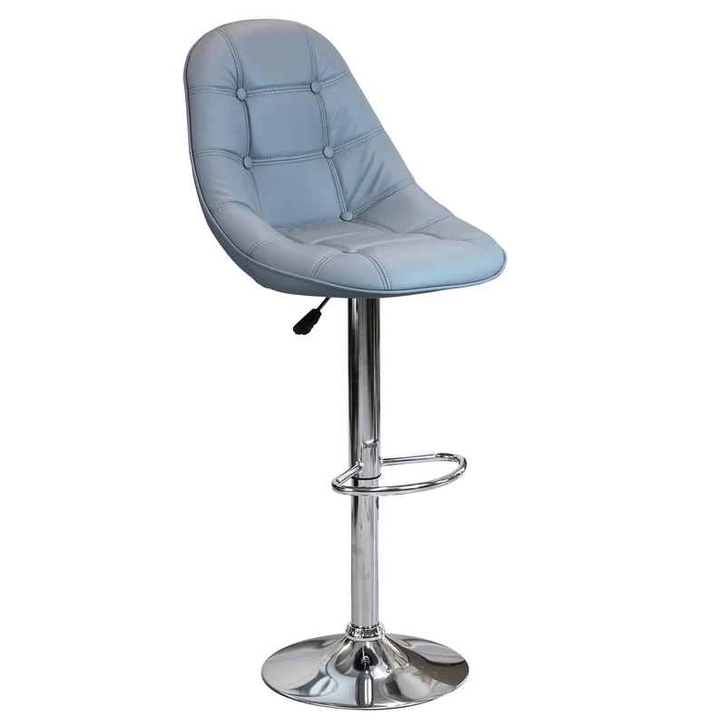 Sgabello Moderno per Sala da Pranzo in Ecopelle Metallo cm 59x55x116 - SHAW