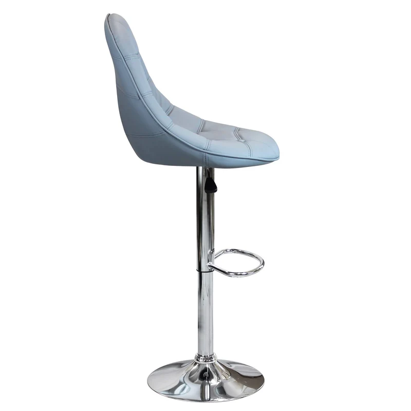 Sgabello Moderno per Sala da Pranzo in Ecopelle Metallo cm 59x55x116 - SHAW