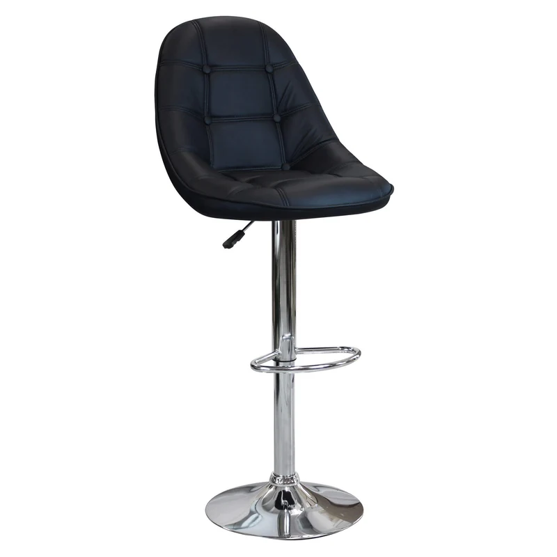 Sgabello Moderno per Sala da Pranzo in Ecopelle Metallo cm 59x55x116 - SHAW