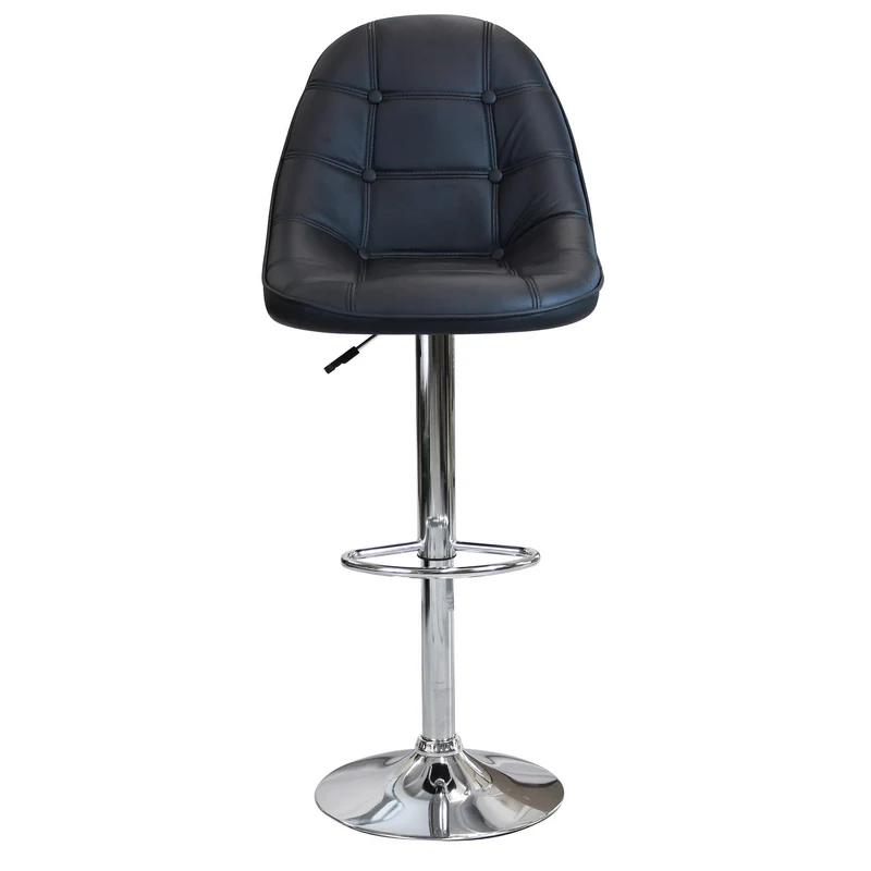 Sgabello Moderno per Sala da Pranzo in Ecopelle Metallo cm 59x55x116 - SHAW