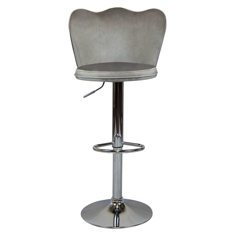 Sgabello alto con Schienale in Velluto Metallo cm 51x49x101 - MAVERIK