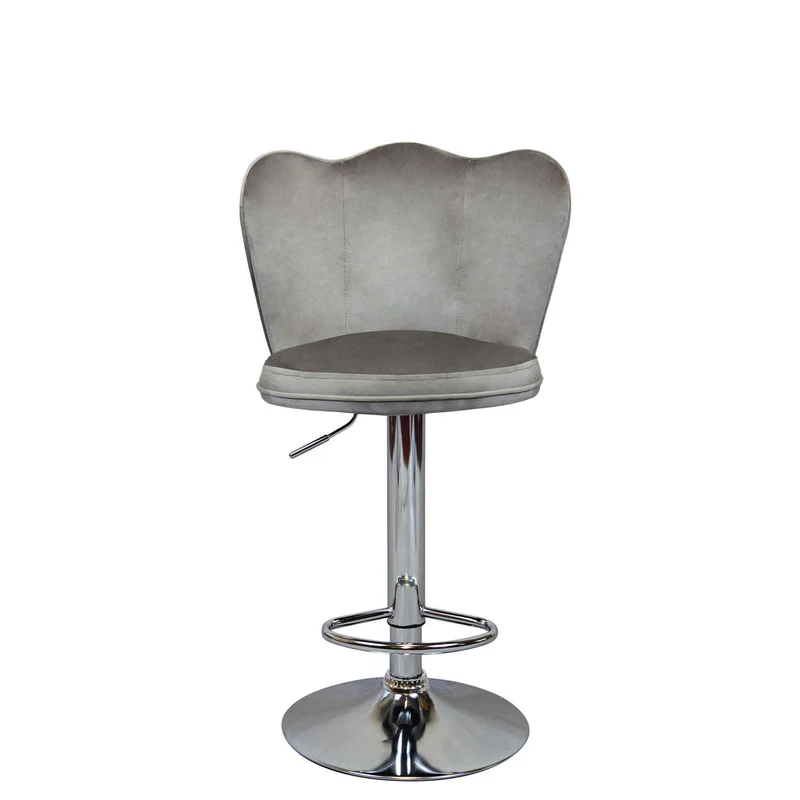 Sgabello alto con Schienale in Velluto Metallo cm 51x49x101 - MAVERIK